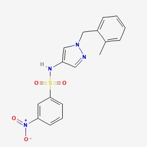 molecular formula C17H16N4O4S B4367180 N-[1-(2-methylbenzyl)-1H-pyrazol-4-yl]-3-nitrobenzenesulfonamide 