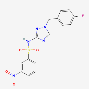molecular formula C15H12FN5O4S B4367202 N-[1-(4-fluorobenzyl)-1H-1,2,4-triazol-3-yl]-3-nitrobenzenesulfonamide 