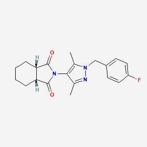molecular formula C20H22FN3O2 B4367218 (3aR,7aS)-2-[1-(4-fluorobenzyl)-3,5-dimethyl-1H-pyrazol-4-yl]hexahydro-1H-isoindole-1,3(2H)-dione 
