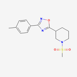 molecular formula C15H19N3O3S B4367225 3-[3-(4-methylphenyl)-1,2,4-oxadiazol-5-yl]-1-(methylsulfonyl)piperidine 