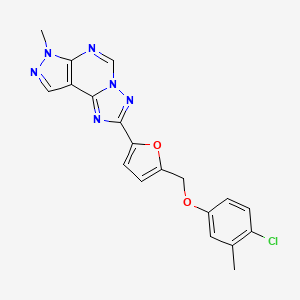 molecular formula C19H15ClN6O2 B4367229 2-{5-[(4-chloro-3-methylphenoxy)methyl]-2-furyl}-7-methyl-7H-pyrazolo[4,3-e][1,2,4]triazolo[1,5-c]pyrimidine 