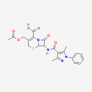 3-[(acetyloxy)methyl]-7-{[(3,5-dimethyl-1-phenyl-1H-pyrazol-4-yl)carbonyl]amino}-8-oxo-5-thia-1-azabicyclo[4.2.0]oct-2-ene-2-carboxylic acid