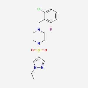molecular formula C16H20ClFN4O2S B4367266 1-(2-chloro-6-fluorobenzyl)-4-[(1-ethyl-1H-pyrazol-4-yl)sulfonyl]piperazine 