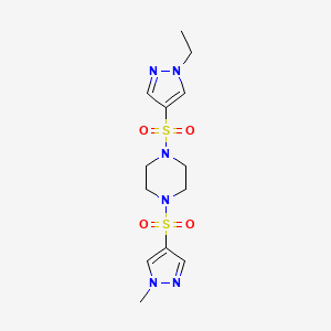 molecular formula C13H20N6O4S2 B4367270 1-[(1-ethyl-1H-pyrazol-4-yl)sulfonyl]-4-[(1-methyl-1H-pyrazol-4-yl)sulfonyl]piperazine 