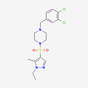 molecular formula C17H22Cl2N4O2S B4367278 1-(3,4-dichlorobenzyl)-4-[(1-ethyl-5-methyl-1H-pyrazol-4-yl)sulfonyl]piperazine 