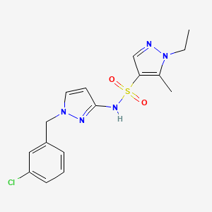 molecular formula C16H18ClN5O2S B4367291 N-[1-(3-chlorobenzyl)-1H-pyrazol-3-yl]-1-ethyl-5-methyl-1H-pyrazole-4-sulfonamide 