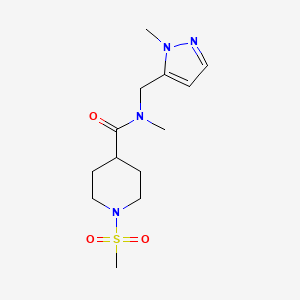 molecular formula C13H22N4O3S B4367292 N-methyl-N-[(1-methyl-1H-pyrazol-5-yl)methyl]-1-(methylsulfonyl)-4-piperidinecarboxamide 