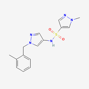 molecular formula C15H17N5O2S B4367311 1-methyl-N-[1-(2-methylbenzyl)-1H-pyrazol-4-yl]-1H-pyrazole-4-sulfonamide 