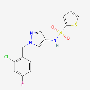 molecular formula C14H11ClFN3O2S2 B4367345 N-[1-(2-chloro-4-fluorobenzyl)-1H-pyrazol-4-yl]-2-thiophenesulfonamide 