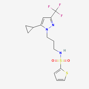 N-{3-[5-cyclopropyl-3-(trifluoromethyl)-1H-pyrazol-1-yl]propyl}-2-thiophenesulfonamide