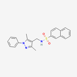 molecular formula C22H21N3O2S B4367381 N-[(3,5-dimethyl-1-phenyl-1H-pyrazol-4-yl)methyl]-2-naphthalenesulfonamide 