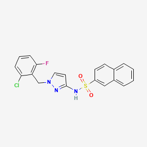 molecular formula C20H15ClFN3O2S B4367389 N-[1-(2-chloro-6-fluorobenzyl)-1H-pyrazol-3-yl]-2-naphthalenesulfonamide 