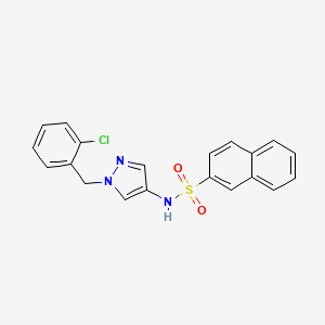 molecular formula C20H16ClN3O2S B4367403 N-[1-(2-chlorobenzyl)-1H-pyrazol-4-yl]-2-naphthalenesulfonamide 
