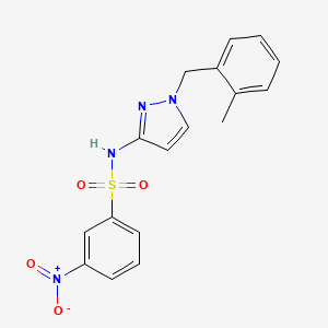 molecular formula C17H16N4O4S B4367459 N-[1-(2-methylbenzyl)-1H-pyrazol-3-yl]-3-nitrobenzenesulfonamide 