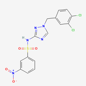 molecular formula C15H11Cl2N5O4S B4367470 N-[1-(3,4-dichlorobenzyl)-1H-1,2,4-triazol-3-yl]-3-nitrobenzenesulfonamide 