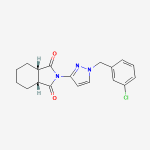 molecular formula C18H18ClN3O2 B4367479 (3aR,7aS)-2-[1-(3-chlorobenzyl)-1H-pyrazol-3-yl]hexahydro-1H-isoindole-1,3(2H)-dione 