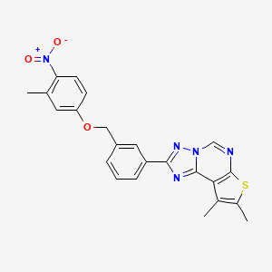 molecular formula C23H19N5O3S B4367517 8,9-dimethyl-2-{3-[(3-methyl-4-nitrophenoxy)methyl]phenyl}thieno[3,2-e][1,2,4]triazolo[1,5-c]pyrimidine 