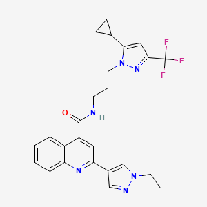 N-{3-[5-cyclopropyl-3-(trifluoromethyl)-1H-pyrazol-1-yl]propyl}-2-(1-ethyl-1H-pyrazol-4-yl)-4-quinolinecarboxamide