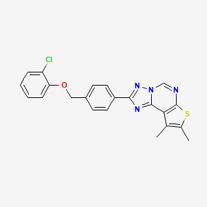 molecular formula C22H17ClN4OS B4367531 2-{4-[(2-chlorophenoxy)methyl]phenyl}-8,9-dimethylthieno[3,2-e][1,2,4]triazolo[1,5-c]pyrimidine 