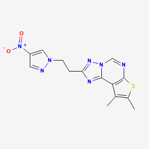 8,9-dimethyl-2-[2-(4-nitro-1H-pyrazol-1-yl)ethyl]thieno[3,2-e][1,2,4]triazolo[1,5-c]pyrimidine