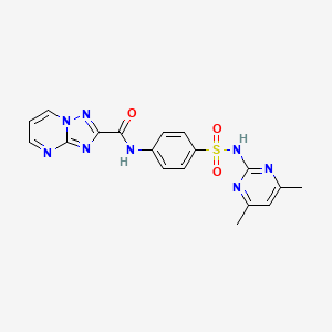 molecular formula C18H16N8O3S B4367582 N-(4-{[(4,6-dimethyl-2-pyrimidinyl)amino]sulfonyl}phenyl)[1,2,4]triazolo[1,5-a]pyrimidine-2-carboxamide 