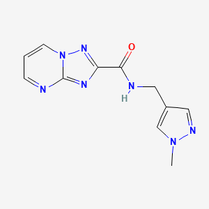 molecular formula C11H11N7O B4367599 N-[(1-methyl-1H-pyrazol-4-yl)methyl][1,2,4]triazolo[1,5-a]pyrimidine-2-carboxamide 