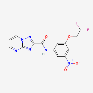 molecular formula C14H10F2N6O4 B4367606 N-[3-(2,2-difluoroethoxy)-5-nitrophenyl][1,2,4]triazolo[1,5-a]pyrimidine-2-carboxamide 