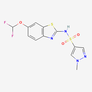 molecular formula C12H10F2N4O3S2 B4367614 N-[6-(difluoromethoxy)-1,3-benzothiazol-2-yl]-1-methyl-1H-pyrazole-4-sulfonamide 