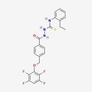 molecular formula C23H19F4N3O2S B4367620 N-(2-ethylphenyl)-2-{4-[(2,3,5,6-tetrafluorophenoxy)methyl]benzoyl}hydrazinecarbothioamide 