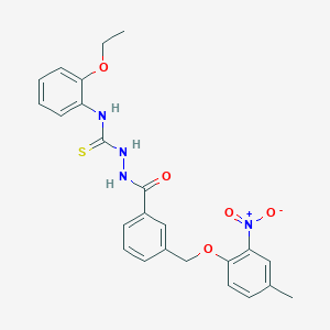 N-(2-ethoxyphenyl)-2-{3-[(4-methyl-2-nitrophenoxy)methyl]benzoyl}hydrazinecarbothioamide