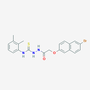 molecular formula C21H20BrN3O2S B4367629 2-{[(6-bromo-2-naphthyl)oxy]acetyl}-N-(2,3-dimethylphenyl)hydrazinecarbothioamide 
