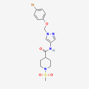 molecular formula C17H21BrN4O4S B4367637 N-{1-[(4-bromophenoxy)methyl]-1H-pyrazol-4-yl}-1-(methylsulfonyl)-4-piperidinecarboxamide 