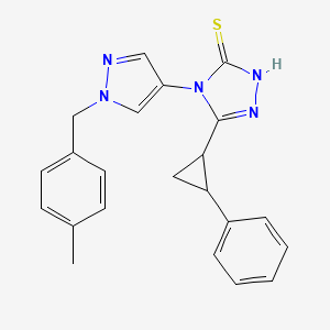 molecular formula C22H21N5S B4367639 4-[1-(4-methylbenzyl)-1H-pyrazol-4-yl]-5-(2-phenylcyclopropyl)-4H-1,2,4-triazole-3-thiol 