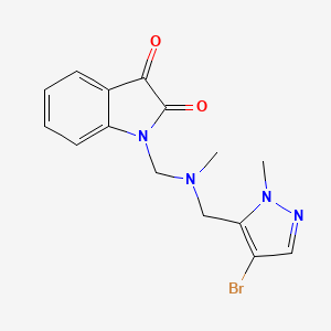 molecular formula C15H15BrN4O2 B4367662 1-{[[(4-bromo-1-methyl-1H-pyrazol-5-yl)methyl](methyl)amino]methyl}-1H-indole-2,3-dione 