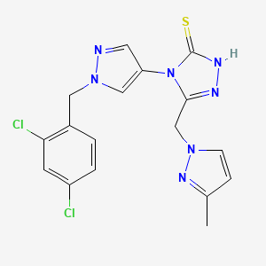 4-[1-(2,4-dichlorobenzyl)-1H-pyrazol-4-yl]-5-[(3-methyl-1H-pyrazol-1-yl)methyl]-4H-1,2,4-triazole-3-thiol