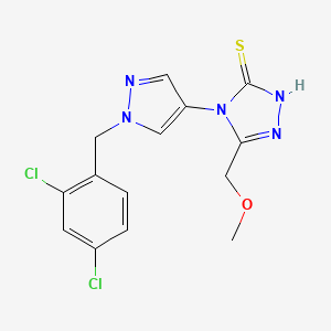 molecular formula C14H13Cl2N5OS B4367678 4-[1-(2,4-dichlorobenzyl)-1H-pyrazol-4-yl]-5-(methoxymethyl)-4H-1,2,4-triazole-3-thiol 
