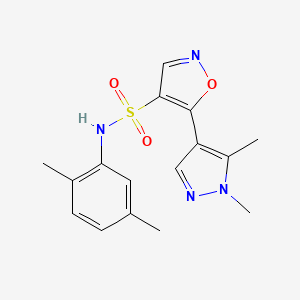 molecular formula C16H18N4O3S B4367681 N-(2,5-dimethylphenyl)-5-(1,5-dimethyl-1H-pyrazol-4-yl)-4-isoxazolesulfonamide 