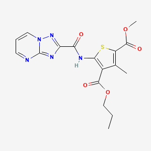 molecular formula C17H17N5O5S B4367698 2-methyl 4-propyl 3-methyl-5-[([1,2,4]triazolo[1,5-a]pyrimidin-2-ylcarbonyl)amino]-2,4-thiophenedicarboxylate 