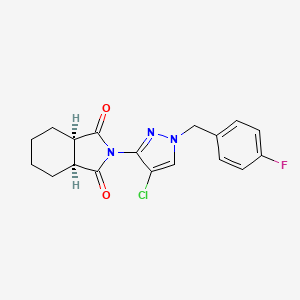 (3aR,7aS)-2-[4-chloro-1-(4-fluorobenzyl)-1H-pyrazol-3-yl]hexahydro-1H-isoindole-1,3(2H)-dione