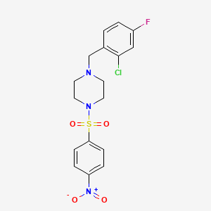 molecular formula C17H17ClFN3O4S B4367723 1-(2-chloro-4-fluorobenzyl)-4-[(4-nitrophenyl)sulfonyl]piperazine 