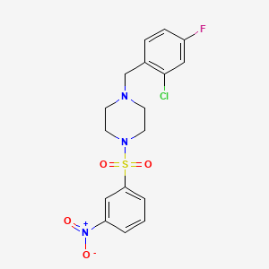 1-(2-chloro-4-fluorobenzyl)-4-[(3-nitrophenyl)sulfonyl]piperazine