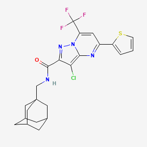 molecular formula C23H22ClF3N4OS B4367759 N-(1-adamantylmethyl)-3-chloro-5-(2-thienyl)-7-(trifluoromethyl)pyrazolo[1,5-a]pyrimidine-2-carboxamide 