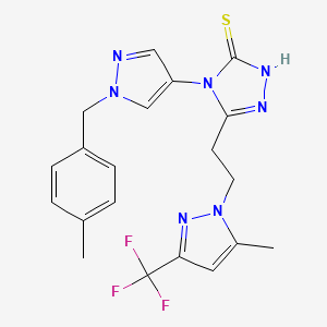 4-[1-(4-methylbenzyl)-1H-pyrazol-4-yl]-5-{2-[5-methyl-3-(trifluoromethyl)-1H-pyrazol-1-yl]ethyl}-4H-1,2,4-triazole-3-thiol