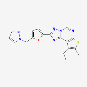 9-ethyl-8-methyl-2-[5-(1H-pyrazol-1-ylmethyl)-2-furyl]thieno[3,2-e][1,2,4]triazolo[1,5-c]pyrimidine