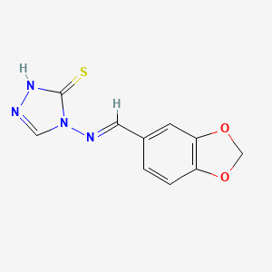 molecular formula C10H8N4O2S B4367802 4-[(1,3-benzodioxol-5-ylmethylene)amino]-4H-1,2,4-triazole-3-thiol 