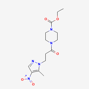 ethyl 4-[3-(5-methyl-4-nitro-1H-pyrazol-1-yl)propanoyl]-1-piperazinecarboxylate