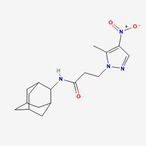 molecular formula C17H24N4O3 B4367837 N-2-adamantyl-3-(5-methyl-4-nitro-1H-pyrazol-1-yl)propanamide 
