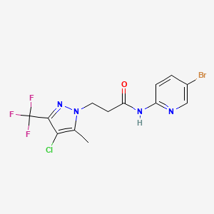 N-(5-bromo-2-pyridinyl)-3-[4-chloro-5-methyl-3-(trifluoromethyl)-1H-pyrazol-1-yl]propanamide