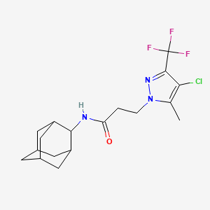 molecular formula C18H23ClF3N3O B4367870 N-2-adamantyl-3-[4-chloro-5-methyl-3-(trifluoromethyl)-1H-pyrazol-1-yl]propanamide 