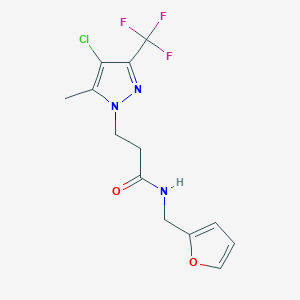 3-[4-chloro-5-methyl-3-(trifluoromethyl)-1H-pyrazol-1-yl]-N-(2-furylmethyl)propanamide